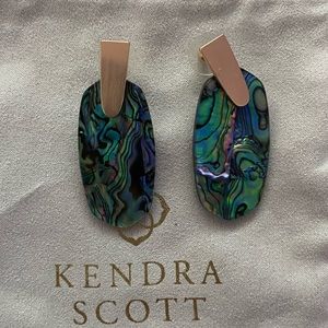 Kendra Scott Rose Gold and Abalone Aragon earrings